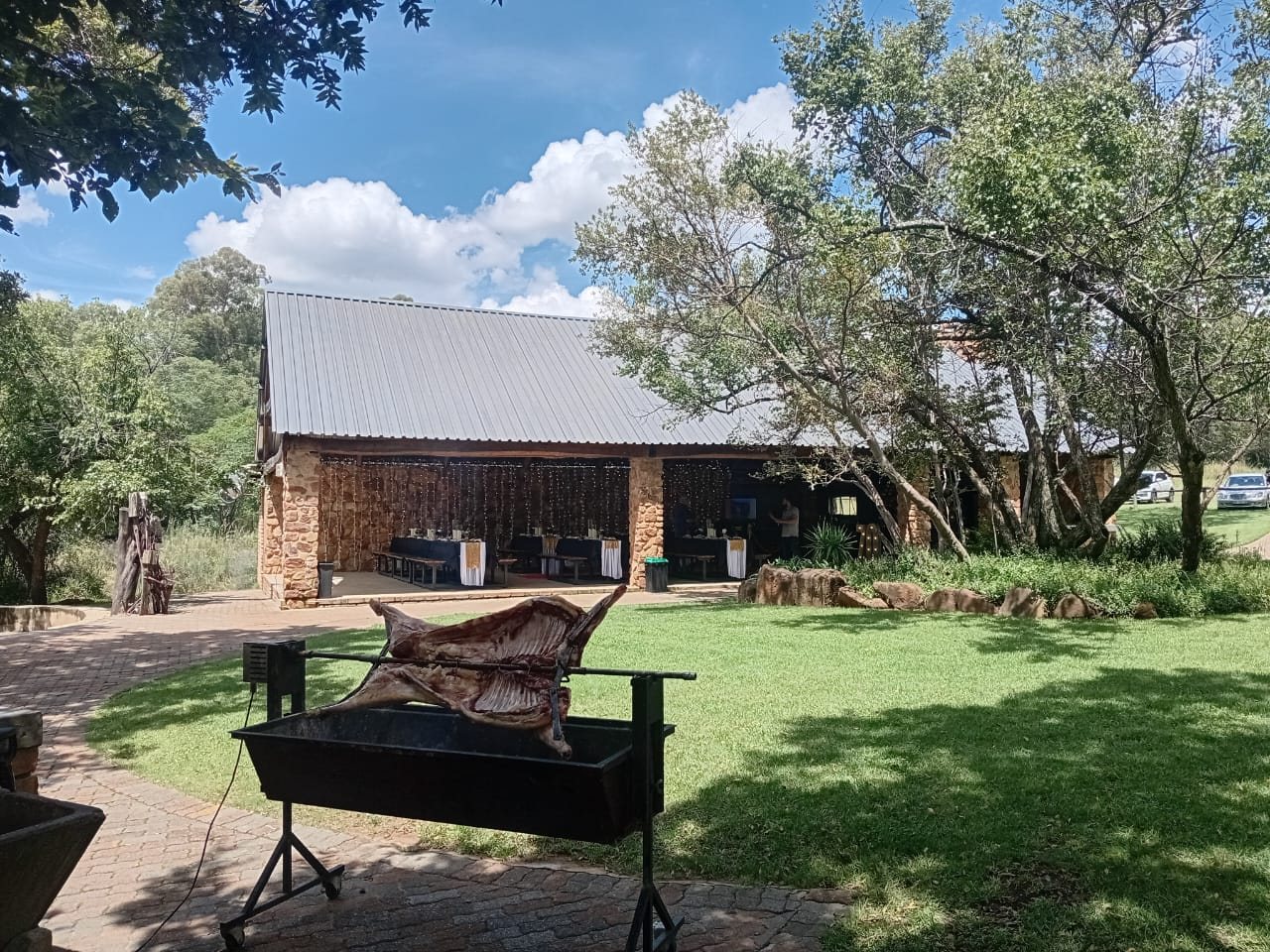 Lamb on the spit at the venue
